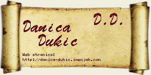 Danica Dukić vizit kartica